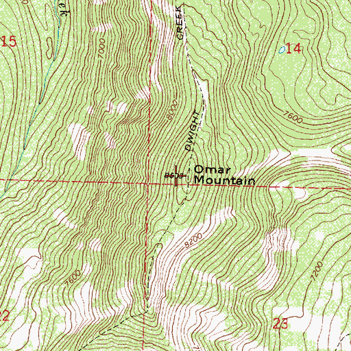 Topographic Map of Omar Mountain, MT