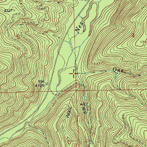 Topographic Map of One Creek, MT