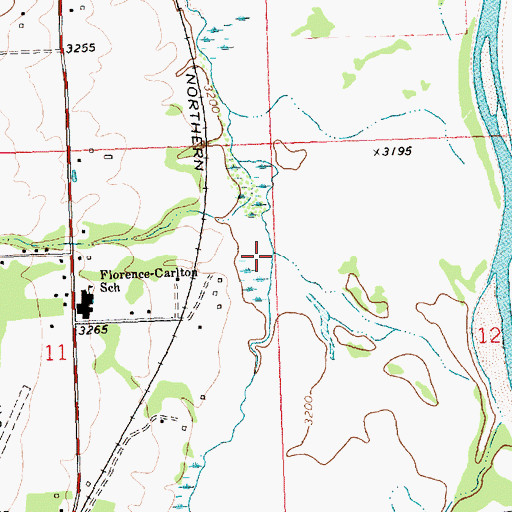 Topographic Map of One Horse Creek, MT