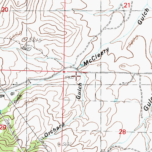 Topographic Map of Orchard Gulch, MT