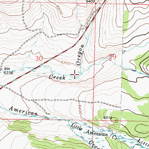 Topographic Map of Oregon Creek, MT