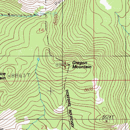 Topographic Map of Oregon Mountain, MT