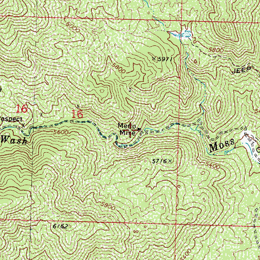 Topographic Map of Merlo Mine, AZ