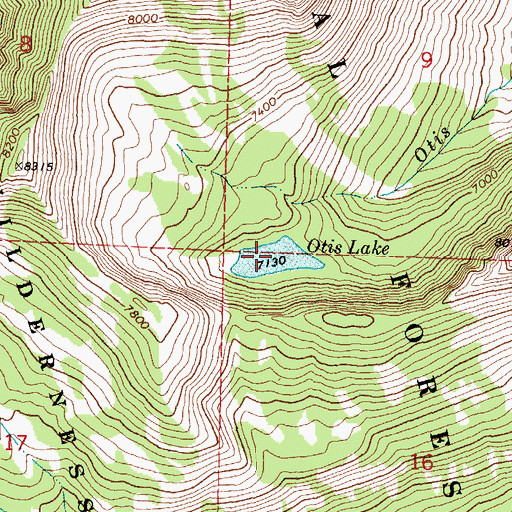 Topographic Map of Otis Lake, MT
