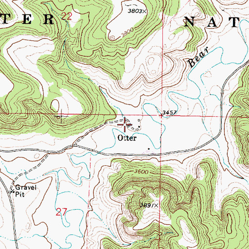Topographic Map of Otter, MT