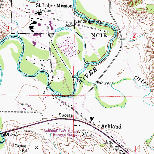 Topographic Map of Otter Creek, MT
