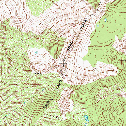 Topographic Map of Ousel Peak Trail, MT