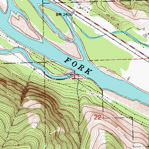 Topographic Map of Outlaw Creek, MT