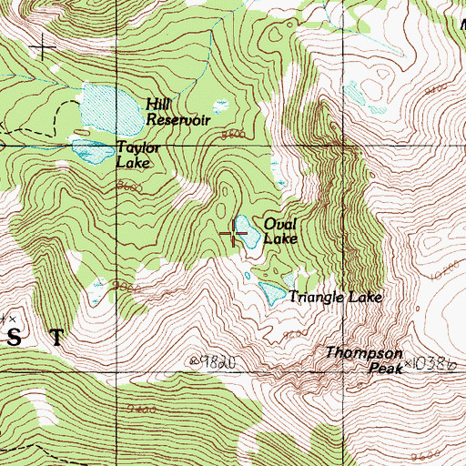 Topographic Map of Oval Lake, MT