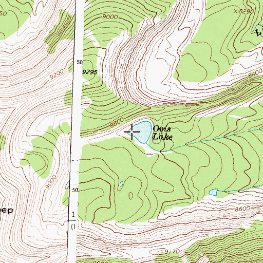 Topographic Map of Ovis Lake, MT