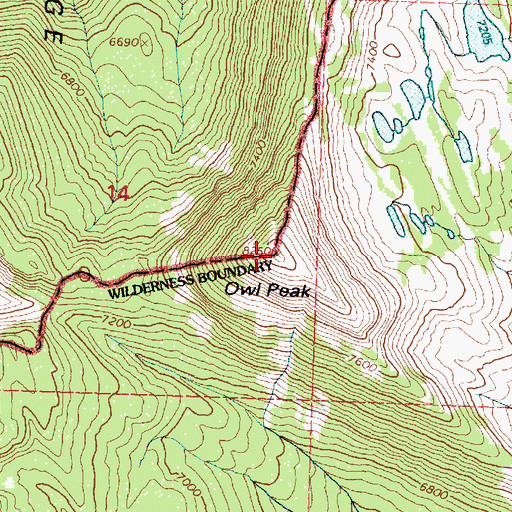 Topographic Map of Owl Peak, MT