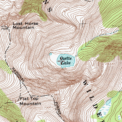 Topographic Map of Ozette Lake, MT