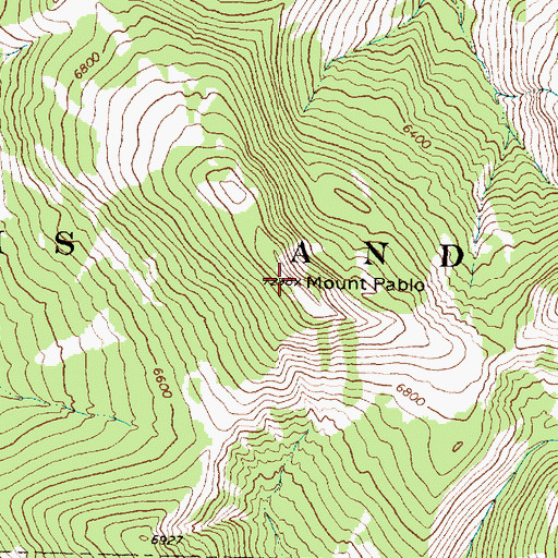Topographic Map of Mount Pablo, MT