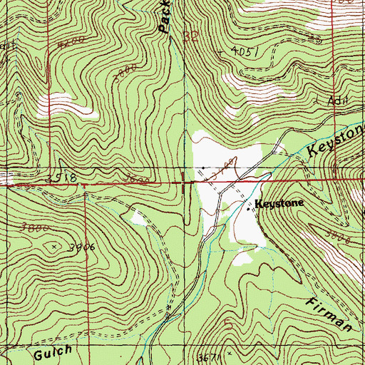 Topographic Map of Pack Gulch, MT