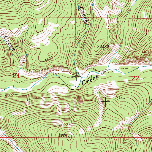 Topographic Map of Packsaddle Creek, MT