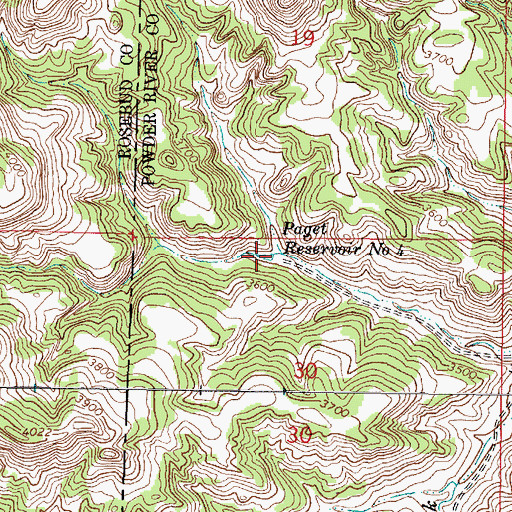 Topographic Map of Paget Reservoir Number Four, MT