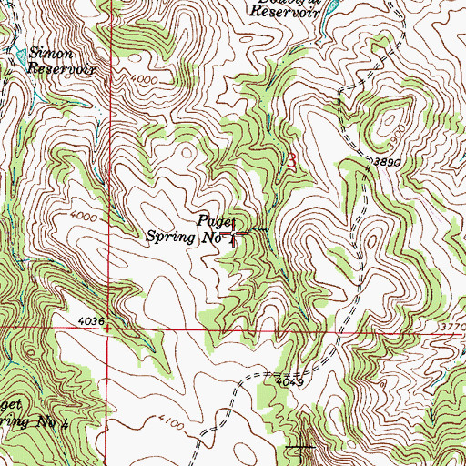 Topographic Map of Paget Spring Number One, MT