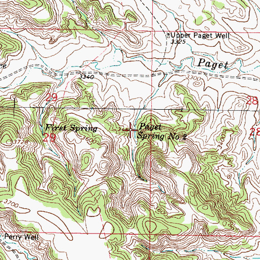 Topographic Map of Paget Spring Number Two, MT