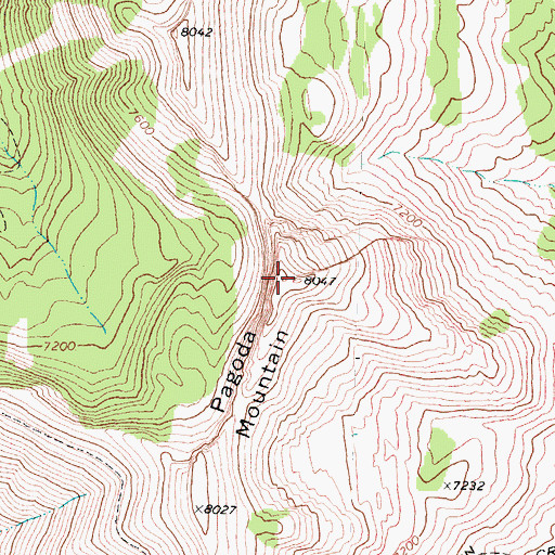 Topographic Map of Pagoda Mountain, MT