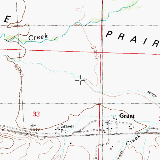 Topographic Map of Paiment Ditch, MT