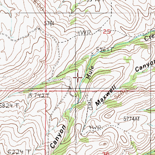 Topographic Map of Painted Canyon, MT
