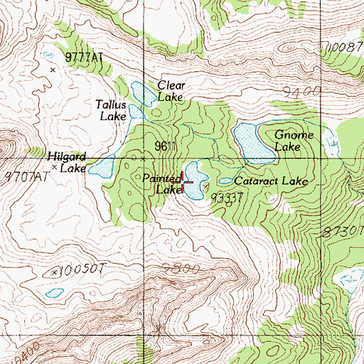 Topographic Map of Painted Lake, MT
