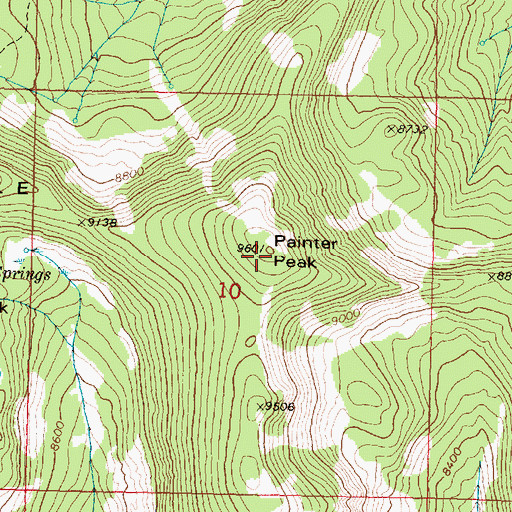 Topographic Map of Painter Peak, MT