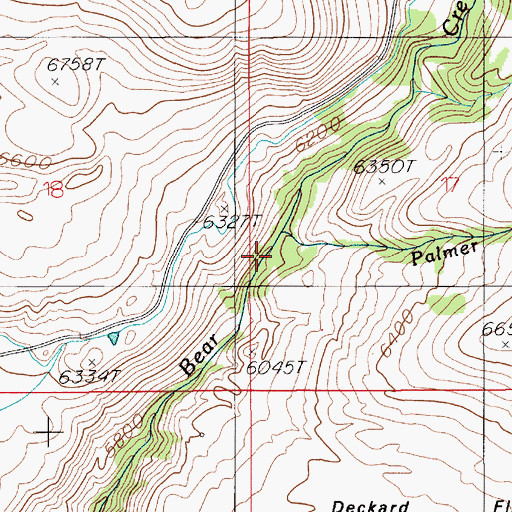 Topographic Map of Palmer Creek, MT