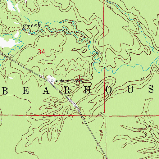 Topographic Map of Township of Bearhouse, AR