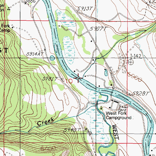 Topographic Map of Papoose Creek, MT