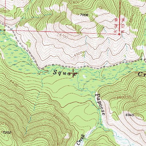 Topographic Map of Papoose Creek, MT