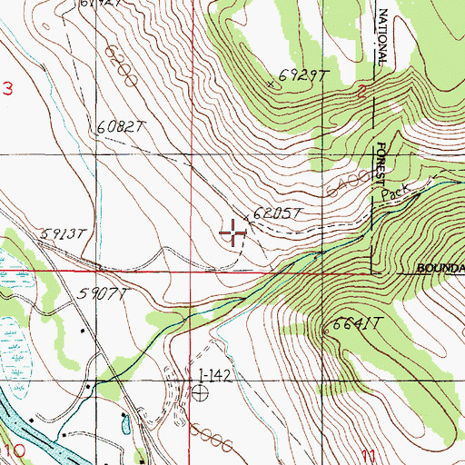 Topographic Map of Papoose Ditch, MT