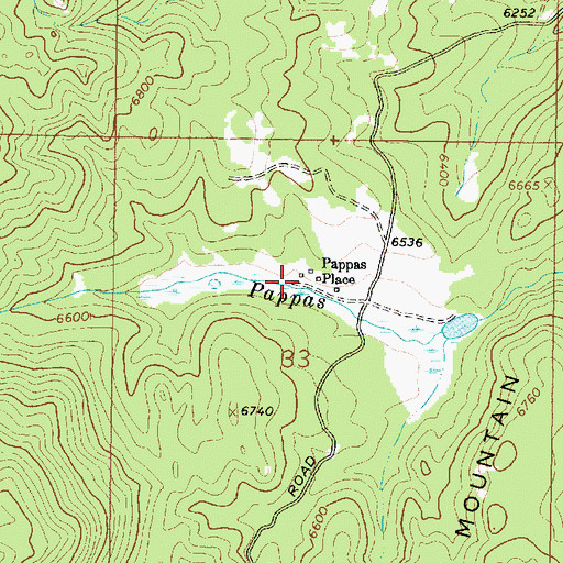 Topographic Map of Pappas Place, MT