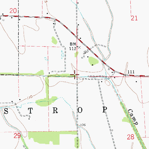 Topographic Map of Township of De Bastrop, AR