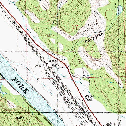 Topographic Map of Paradise Gulch, MT