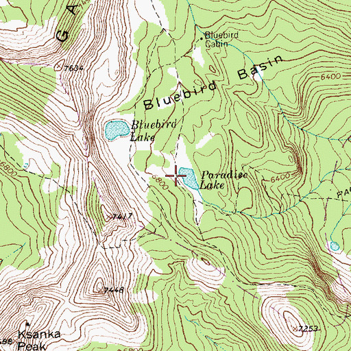 Topographic Map of Paradise Lake, MT