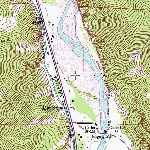 Topographic Map of Paradise Valley, MT