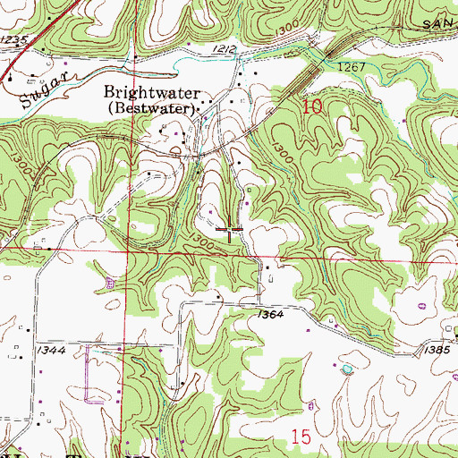 Topographic Map of Township of Brightwater (historical), AR