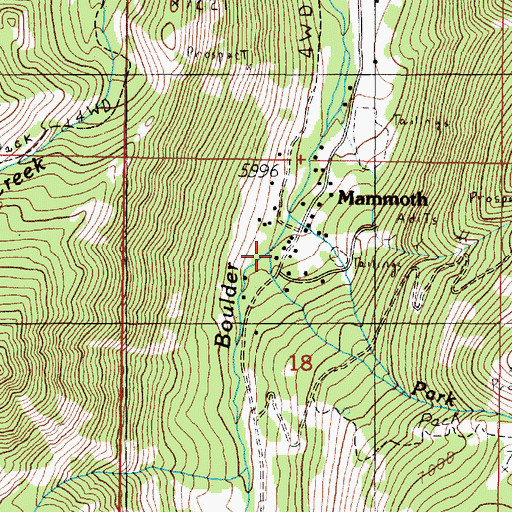 Topographic Map of Park Creek, MT