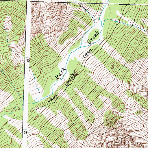 Topographic Map of Park Creek Trail, MT
