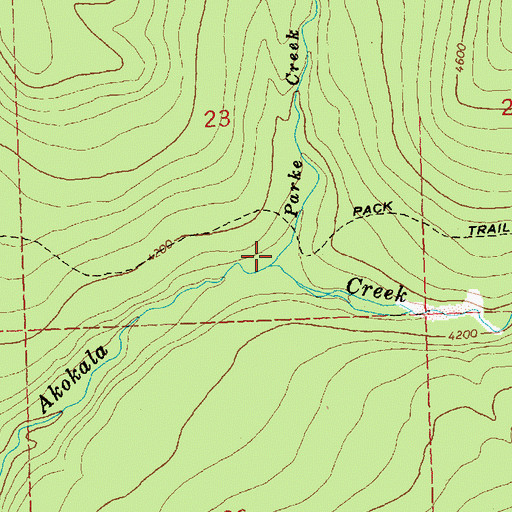 Topographic Map of Parke Creek, MT