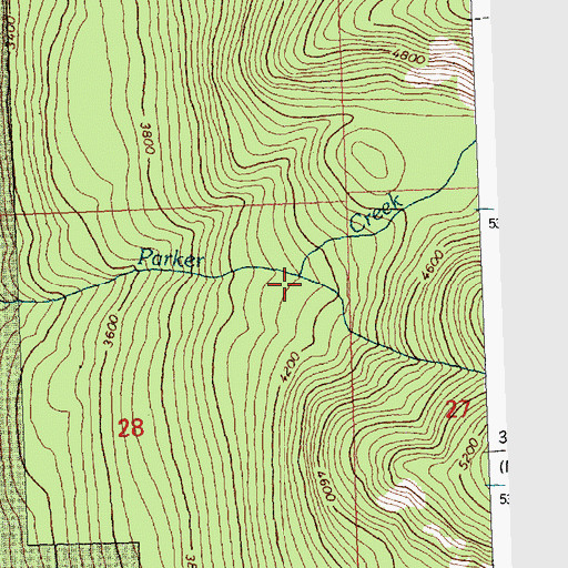 Topographic Map of Parker Creek, MT