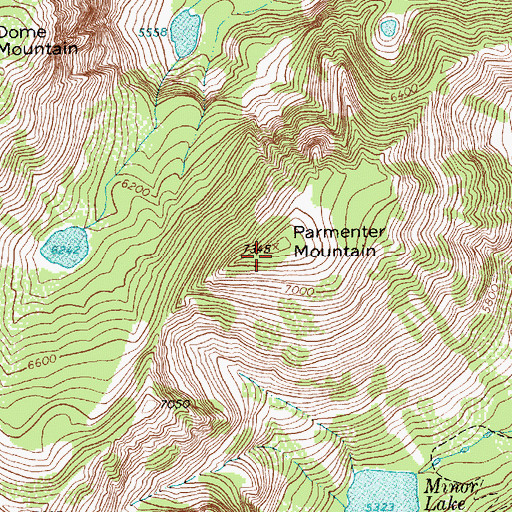Topographic Map of Parmenter Mountain, MT