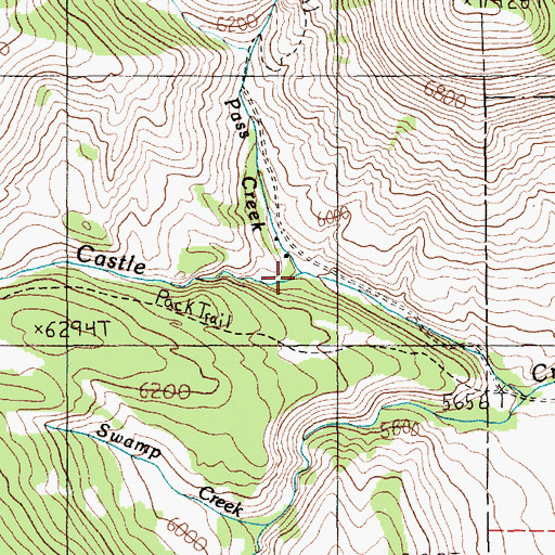 Topographic Map of Pass Creek, MT