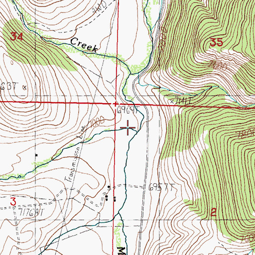 Topographic Map of Pass Creek, MT