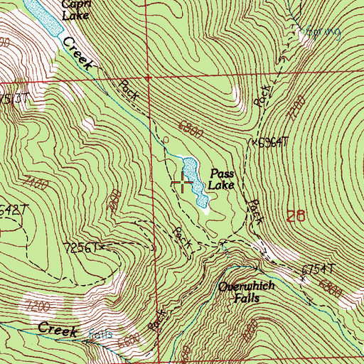 Topographic Map of Pass Lake, MT