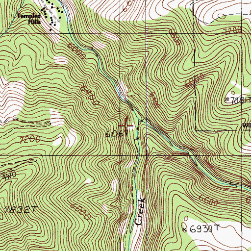 Topographic Map of Passage Creek, MT