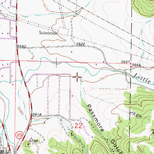 Topographic Map of Passmore Gulch, MT