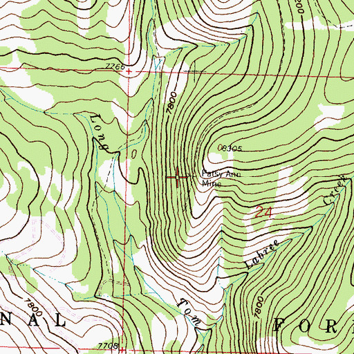 Topographic Map of Patsy Ann Mine, MT