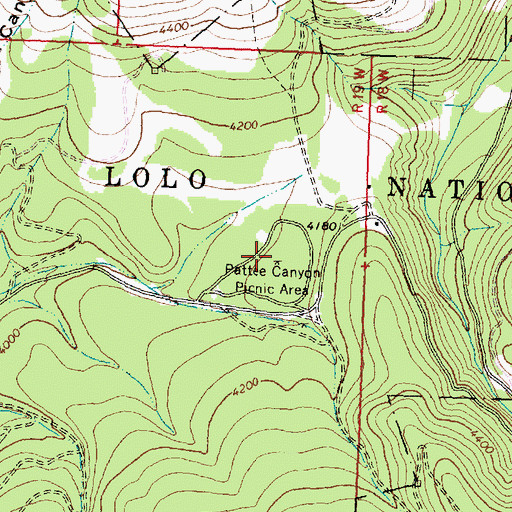 Topographic Map of Pattee Canyon Picnic Area, MT